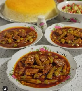 چی بپزم طلبگی خورش قیمه بامیه